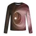 thumbnail image 5 of Blusas y camisas de manga larga con cuello redondo para hombre, blusa informal de manga larga con cuello redondo y estampado de rayas, blusa de poliéster para hombre, 5 of 5