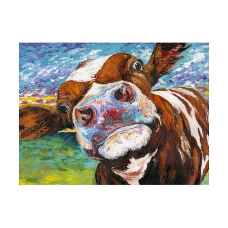 Dkny Animal Print - Curious Cow I Country Farmhouse Animal Print Wall Art By Carolee Vitaletti