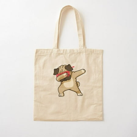 Dabbing Pug Funny Hip Hop Tshirt Cotton Tote Bag Canvas Tote Bag  Family Gift For Mother  Her