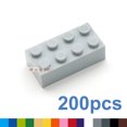 thumbnail image 2 of 200pcs Thick 2x4 DIY Building Blocks Figures Bricks Educational Creative Compatible With 3001 Plastic Toys for Children Choice Transparent Green, 2 of 4