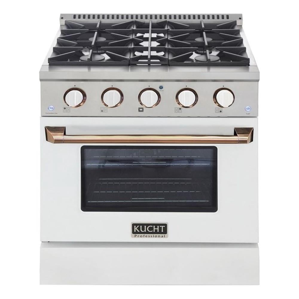 Pemberly Row 30" 4.2cu.ft. Dual Fuel Range Propane Gas-Gold Handle & Ring Knobs