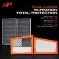 thumbnail image 5 of A-Premium Engine & Cabin Air Filter with Activated Carbon Compatible with Mercedes-Benz ML320/GL320/R320 2007-2009, ML350 2010-2011, GL350 2010-2012, R350 2010-2013, 3.0L, 5 of 5