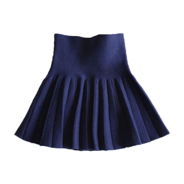Odeerbi Niñas Invierno Cintura Alta Falda Plisada Color Sólido Falda Uniforme Escolar