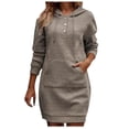 thumbnail image 1 of Timegard Hoodies for Women Sweatshirt Button Long Sleeve Slim Pullover Fall Comfy Long Tops with Pocket, 1 of 7