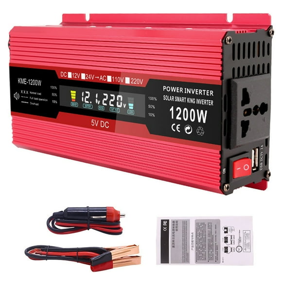 Inverter,Solar Inverter Lcd Inverter 12v To Port On-off Switch Converter Solar Inverter 12v To 220v Inverter With 220v Converter Solar Switch Car Rv To 220v Converter 1200w Car Power Rv Solar Panel