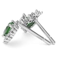 thumbnail image 2 of Lab-Created Emerald Diamond Claddagh Motive Stud Earrings in 14k White Gold, 2 of 4