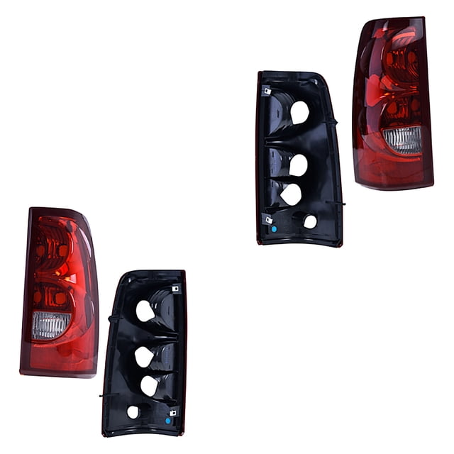 Par de Calaveras Silverado 2003 A 2004 Chevrolet Filo Rojo S/Foco DEPO .