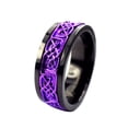 thumbnail image 3 of Purple Norse Viking Spinner Ring Black Stainless Steel Celtic Anti Anxiety Band Unisex Fantasy Forge Jewelry, 3 of 4