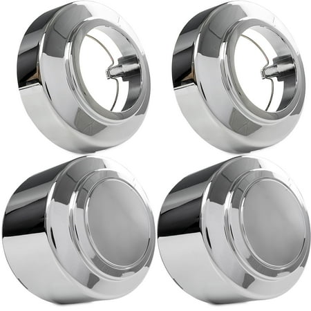 Truck E-150 Van (4x Chrome Center Caps Open and Closed Wheel Lug Nut Hub Cap Covers for 1995-1997 Ford F-250 F-350 Truck / 2007-2008 Ford E-150 Van / 1995-2008 Ford E-250 E-350 Van)