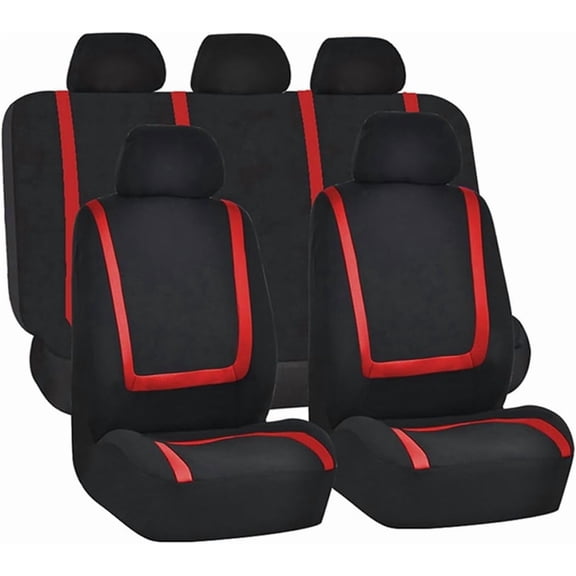Full Set Premium Cloth Car Seat Covers in Breathable Design for Most Vehicles