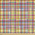 thumbnail image 2 of Ambesonne Colorful Fabric by the Yard Upholstery, Abstract Striped Plaid Art, 1 Yard, Multicolor, 2 of 5