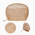 thumbnail image 3 of Bolsas de maquillaje de malla de mano únicas 1 Pc poliéster beige 9.84in, 3 of 5