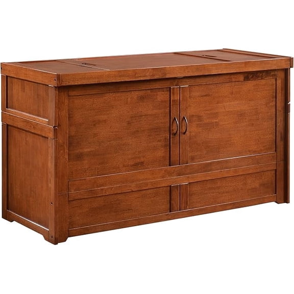 Night & Day Furniture Murphy Cube Cabinet Bed, Queen, Cherry