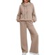 thumbnail image 1 of Conjuntos Deportivos de Dos Piezas para Mujer, Ideales para Otoño. Incluyen Sudadera con Cordón Ajustable y Pantalón Deportivo de Pierna . Caqui L, 1 of 10