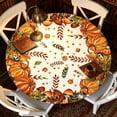 thumbnail image 4 of Fall Tablecloth, Round Pumpkins Maple Leaves Decorative Thanksgiving Table Cover for Kitchen Dining Picnic Tabletop Indoor Outdoor Party Decor H, 4 of 6