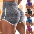 thumbnail image 3 of Yoga Shorts High-waist Sport Gym Ruched Butt Lifting Booty Shorts, 3 of 8