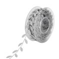 thumbnail image 2 of Cinta de satén de 16 yardas con hojas para manualidades, coronas, accesorios y regalos. Plata, 2 of 7