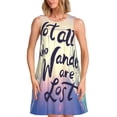 thumbnail image 1 of Disketp Not All Those Who Wander Are Lost para Vestido sin Mangas para Mujeres, Vestidos de Verano para Mujeres, Casual y Holgado para la Playa, 1 of 7