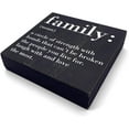 thumbnail image 2 of Zomyto 5x5 Inches Family Noun Family Quotes Desk Decor Wooden Box Sign Inspirational Rustic Black Wood Block Plaque Box, 2 of 6
