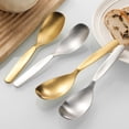 thumbnail image 4 of Safeglitz 304 Stainless Steel Korean Rice Spoon - Gold or Silver Finish Dessert Spoon, Heavy Duty Long Handle Soup Spoons for Home and Cereal Family, MealsRustproof Tablewar, 4 of 9