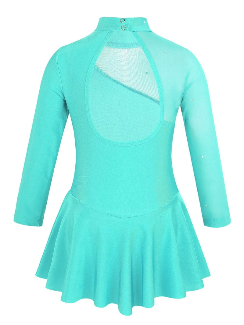 green emerald velvet dress Solitaire Classic High Neck Skating Dress main image 0