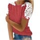 thumbnail image 2 of Fiudx Camisas de Mujer Blusa de Manga Corta con Cuello Redondo y Estampado para Mujer, 2 of 5