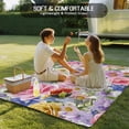 thumbnail image 4 of Purple Pink Floral Outdoor Rug for Patio/Deck/Porch, Non-Slip Large Area Rug 6 x 9 Ft, Spring Watercolor Country Flower Indoor Outdoor Rugs Washable Area Rugs, Reversible Camping Rug Carpet Runner, 4 of 8