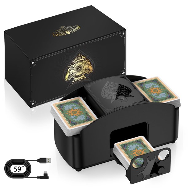 Barajador de cartas HJC-Mikee, automático y eléctrico, con capacidad para 1 o 2 barajas