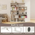 thumbnail image 6 of 5 Tier Geometric Bookcase, S Shaped Bookshelf, Modern Decorative Storage Shelving, Wooden Room Divider Bookcase, 62.5" Tall Staggered Display Book Shelf for Living Room (2, White), 6 of 9