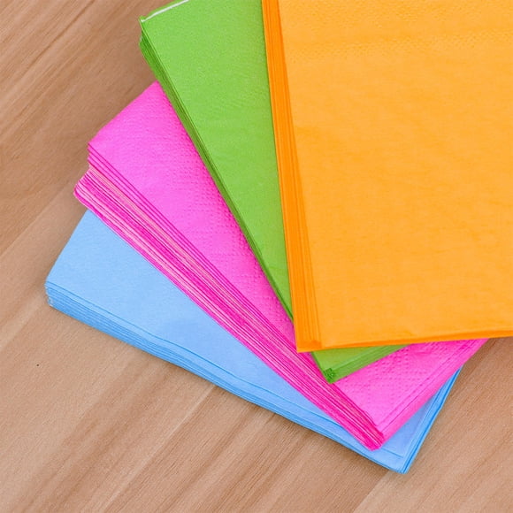 SHOWERORO 80Pcs Assorted Color Paper Napkins Solid Color Serviette for Table Decoration and Party Use