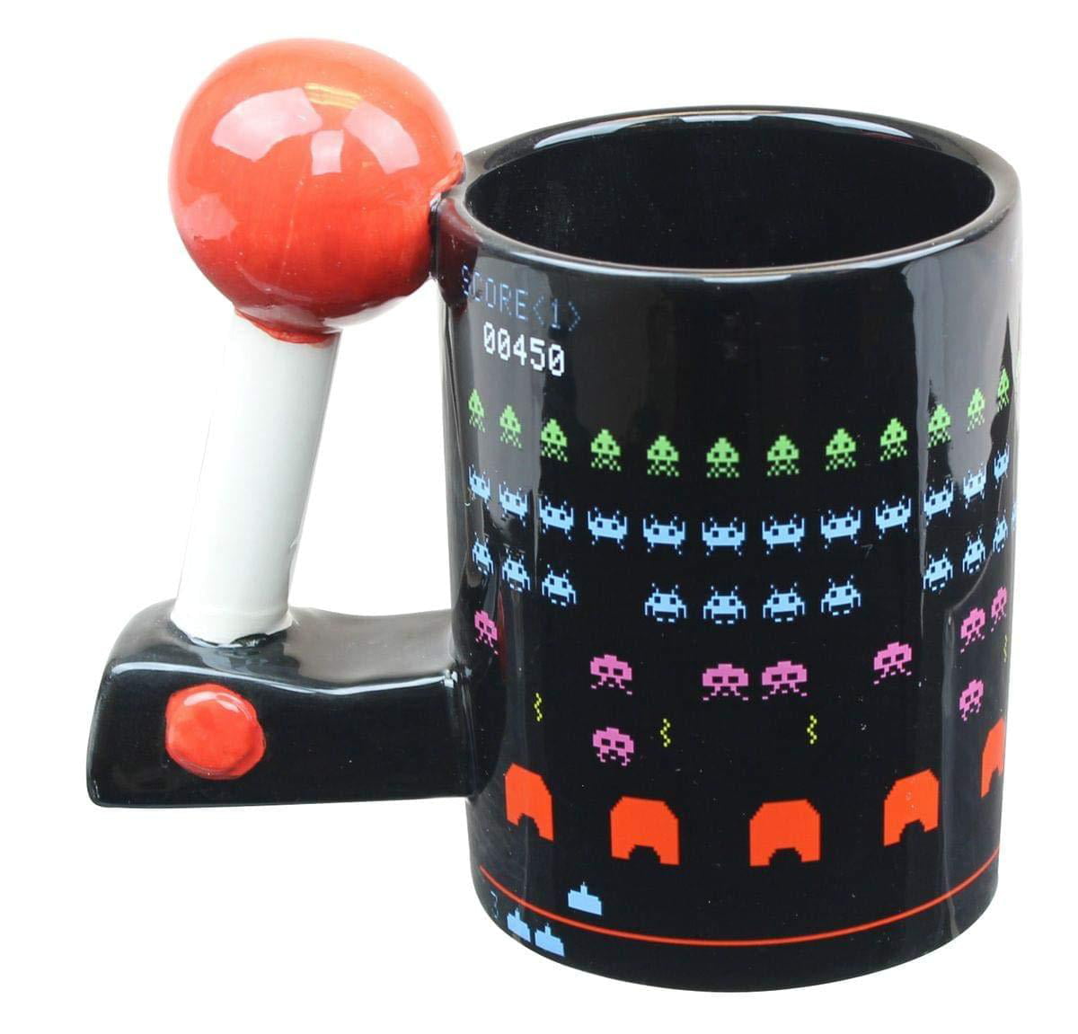 Retro Arcade Colour Changing Space Invaders Gaming Mug with Joystick Handle 
