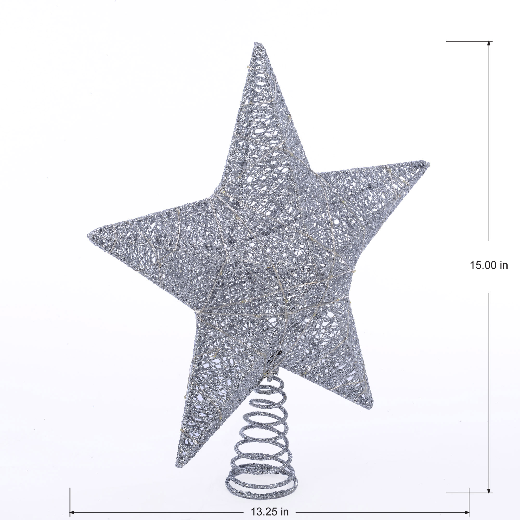 Holiday Time 15 inch LED Silver Star Christmas Tree Topper - image 3 of 5