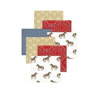 Little Treasure Hudson Baby Boys Cotton Poly Flannel Receiving Blankets 7-Pack, Red Cowboy, 30x30 inches