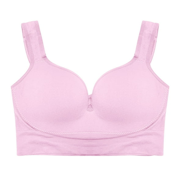Sngxgn Womens Longline Sports Bra - Workout Crop Tank Tops Padded Yoga Bra(Pink,L)
