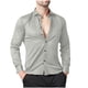 thumbnail image 2 of Blusa y camisa de manga larga con cuello vuelto para hombre, informal, con botones, lisa, de manga larga, transpirable, de poliéster, 2 of 4
