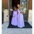 thumbnail image 5 of Drtj V-Neck Flower Girl Tulle WeddingBridesmaid Dresses Princess Dresses Children's Birthday Ball Formal Dresses Girls Prom Dresses, Sized 6T, Color Violet, 5 of 6