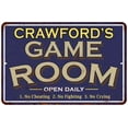 thumbnail image 1 of CRAWFORD'S Blue Game Room Sign Metal 12 x 18 Matte Finish Metal 112180002093, 1 of 1