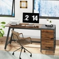 Tribesigns 55" Computer Desk, Reversible Home Office Desks with 4