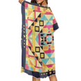 thumbnail image 3 of HELLHERO Geometric Pattern Design Womens Kimono Swimsuit Cover Ups High Quality Fabrics Long Loose Free Size Bathing Suit Cover Up for Female Adult, 3 of 5