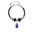 thumbnail image 2 of Delight Jewelry Resin Blue Snow Owl Best Friend Celtic Knot Leather Bead Bracelet, 7"+2" Extender, 2 of 4