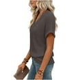 thumbnail image 6 of Taqqpue Womens T Shirts Summer Tops Short Cap Sleeve V Neck Casual Tees Loose Fit Plus Size Blouses for Women S-XXL, 6 of 9