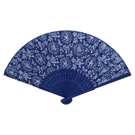 

PAPADA Chinese Summer Folding Hand Fan Fabric Flower Floral Wedding Party Favor Gift
