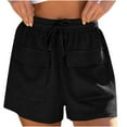 thumbnail image 1 of hotojiny Plus Size Shorts for Women 2025 Summer Casual Elastic High Waisted Shorts Drawstring Pure Color Soft Comfy Shorts for Beach, 1 of 6