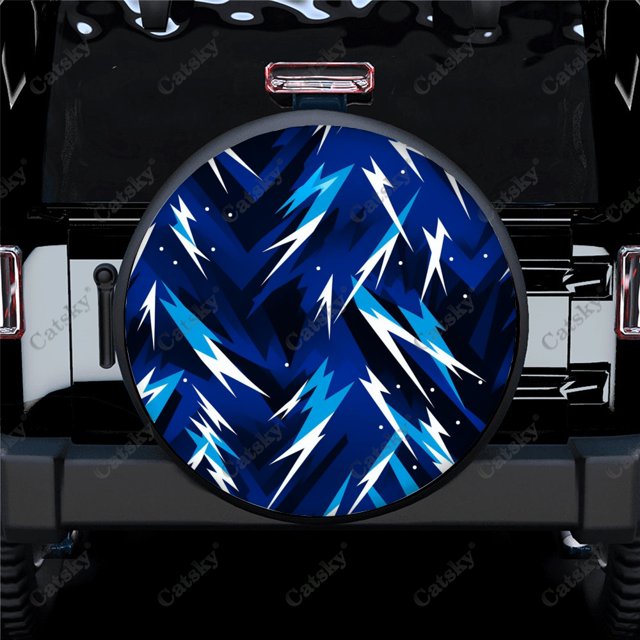 uflage Pattern With Lightnings Polyester Universal Spare Wheel Tire Cover Wheel Covers for Trailer RV SUV Truck Camper