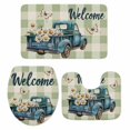 thumbnail image 2 of Truck Daisy Bathroom Rugs Set Welcome Spring Non Slip Absorbent Soft Bath Mats 3 Piece Set with Bathroom Rug, U-Shaped Floor Mat, Toilet Seat Cover Small Size, 2 of 9