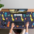 thumbnail image 4 of Long Mouse Pads for Desk,Space Dinosaurs Rockets Pattern Desk Mats on Top Of Desks, Desk Mouse Pad Extra Large with 3mm Non-Slip Base and Stitched Edge for Gaming,Office,Work,Home 47.3"x23.6", 4 of 6
