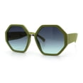 thumbnail image 6 of Womens Octagonal Oversized Retro Chic Fashion Double Rim Sunglasses All Green, 6 of 8