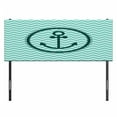 thumbnail image 3 of Anchor Headboard, Horizontal Zig Zag Pattern Background Anchor Image Circle Shape Medallion, Upholstered Decorative Metal Bed Headboard with Memory Foam, Full Size, Dark Green Turquoise, by Ambesonne, 3 of 4