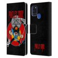 thumbnail image 1 of Head Case Designs Officially Licensed Motley Crue Key Art Allister Leather Book Wallet Case Cover Compatible with Samsung Galaxy A21s (2020), 1 of 6