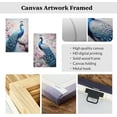 thumbnail image 6 of ZHONGYUTONG Peacock Wall Art Set of 2 Blue Peacock Pictures Wall Decor Elegant Peacock Painting Beautiful Animal Poster Canvas Prints Home Decor Frame (11"x14"x2PCS), 6 of 6